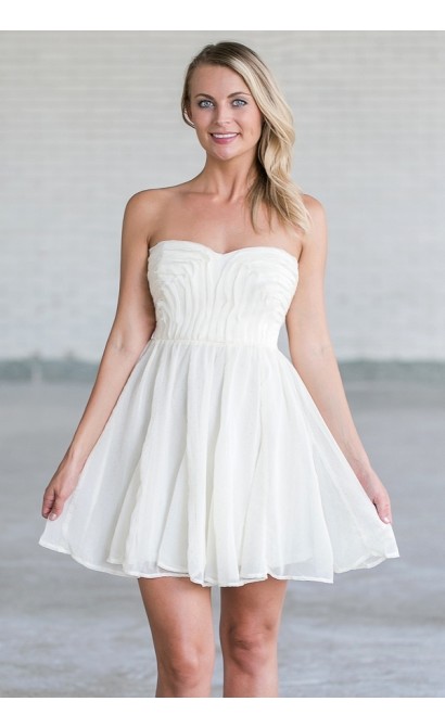 Ivory and Gold Rehearsal Dinner Party Dress