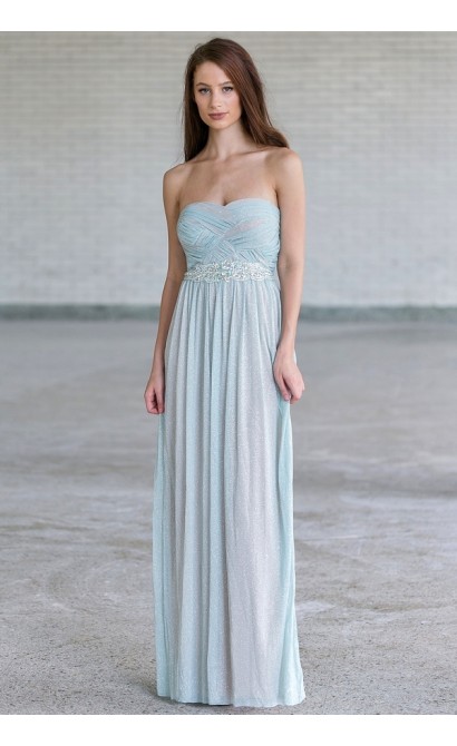 Gorgeous Pale Blue Maxi Formal Prom Dress