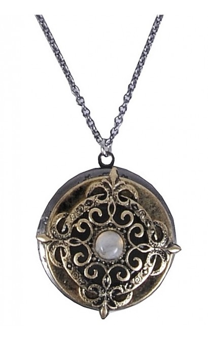 Gold and Silver Grey Locket Necklace