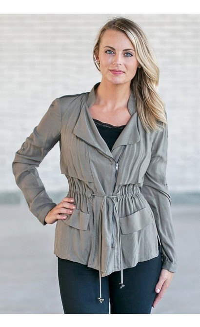 Olive Green Jacket, Cute Fall Jacket