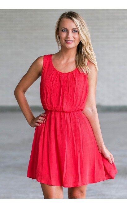 cute red sundress, red summer dress
