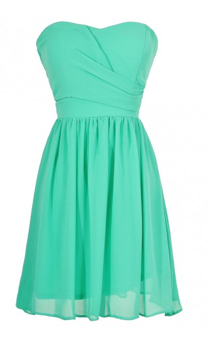 Simple and Sweet Chiffon Dress in Green