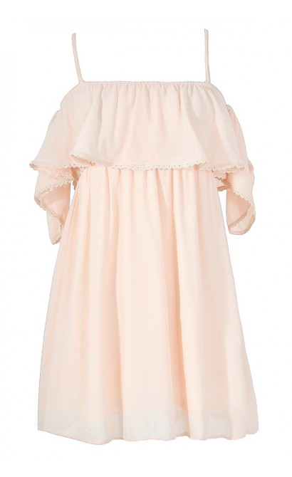 Sweet On You Off Shoulder Ruffle Tunic in Cream