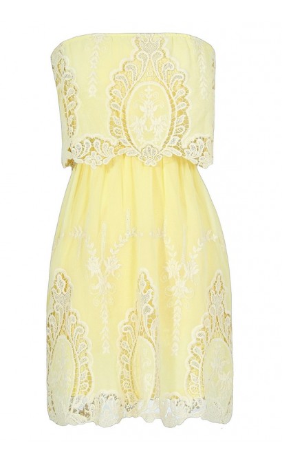 Cute Bohemian Dress, Yellow Embroidered Dress, Cute Juniors Dress, Cute Summer Dress