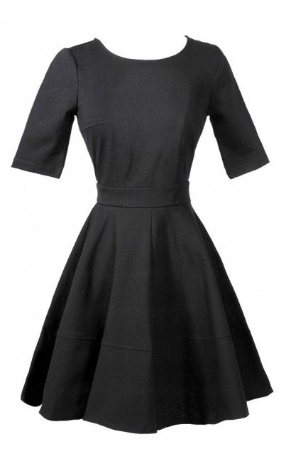 Cute Black Flare Dress, Cute Black A Line Dress, Cute Little Black Dress, Black Juniors Dress