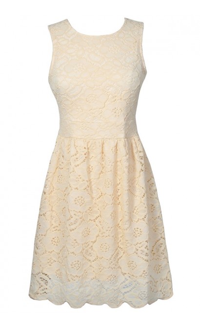 Cute Ivory Lace Dress, Off White Lace Rehearsal Dinner Dress, Ivory Lace A-Line Dress, Cute Off White Lace Dress