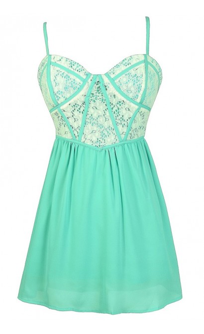 Mint Lace Top, Mint and Ivory Top, Cute Mint Lace Top, Mint Lace Babydoll Top, Cute Juniors Top