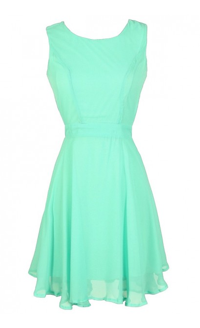 Mint Open Back Dress, Mint Chiffon Dress, Mint Summer Dress, Cute Mint Dress, Mint Party Dress, Mint Cocktail Dress, Mint Sundress