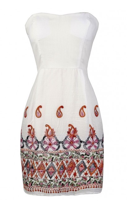 White Embroidered Dress, Embroidered Boho Dress, Cute Summer Dress, Embroidered Summer Dress, Boho Embroidered Dress