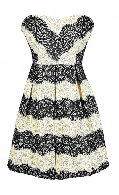 Black and White Holiday Party Dress