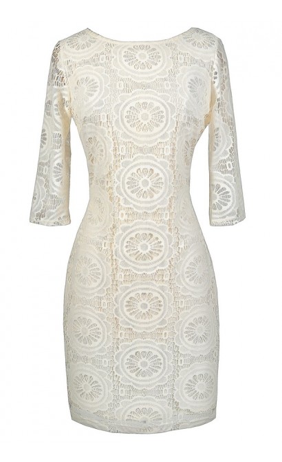 Ivory Lace Dress, Off White Lace Bodycon Dress, Off White Lace Fitted Dress, Cute Ivory Lace Dress, Cute Ivory Dress, Off White Summer Dress