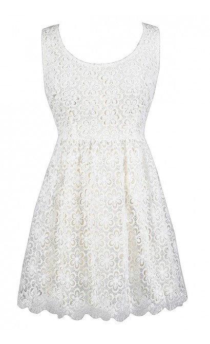 Lily Boutique White Lace Rehearsal Dinner Dress White Lace ...
