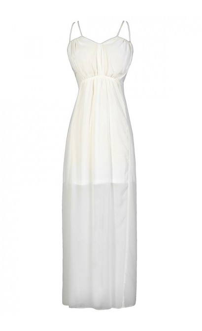 Off White Maxi Dress, Ivory Maxi Dress, Off White Chiffon Dress, Ivory Prom Dress, Ivory Maxi Dress