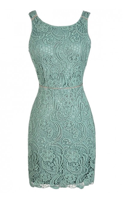 Lace Pencil Dress, Sage Lace Dress, Mint Lace Dress, Green Lace Dress, Open Back Lace Dress, Lace Cocktail Dress, Lace Party Dress, Sage Crochet Lace Dress, Sage Lace Pencil Dress