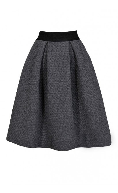 Quilted Grey Skirt, Grey A-Line Skirt, Cute Grey Skirt, Cute Fall Skirt, Cute Winter Skirt, Grey A-Line Skirt, Grey Flare Skirt