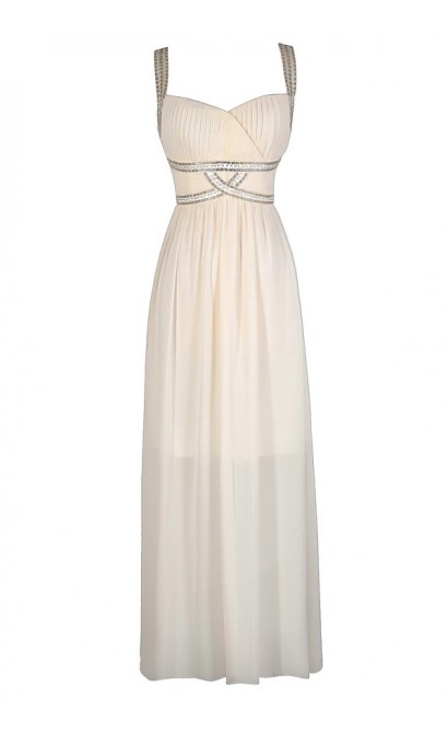 Ivory Maxi Dress, Off White Maxi Dress, Ivory Prom Dress, Off White ...