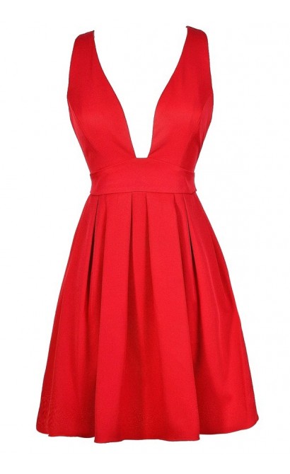 Cute Red Dress, Red Party Dress, Red A-Line Dress, Red Cocktail Dress, Cute Christmas Dress, Cute Holiday Dress, Cute Mistletoe Dress