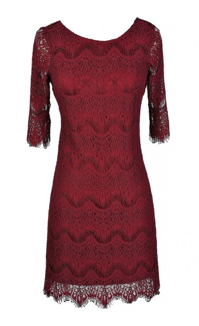 Cute Lace Dress, Cute Red Dress, Red Lace Dress, Burgundy Lace Dress, Cute Holiday Dress, Cute Christmas Dress, Cute Christmas Party Dress, Cute Fall Dress, Maroon Lace Dress, Burgundy Lace Party Dress, Burgundy Lace Cocktail Dress