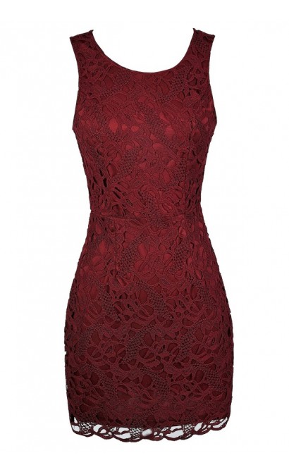 Burgundy Lace Dress, Burgundy Crochet Lace Dress, Burgundy Lace Pencil Dress, Burgundy Lace Sheath Dress, Red Lace Sheath Dress, Red Lace Pencil Dress, Red Crochet Lace Dress