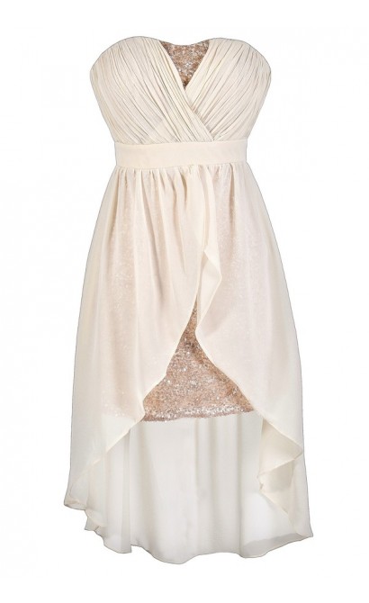 robe a sequin beige