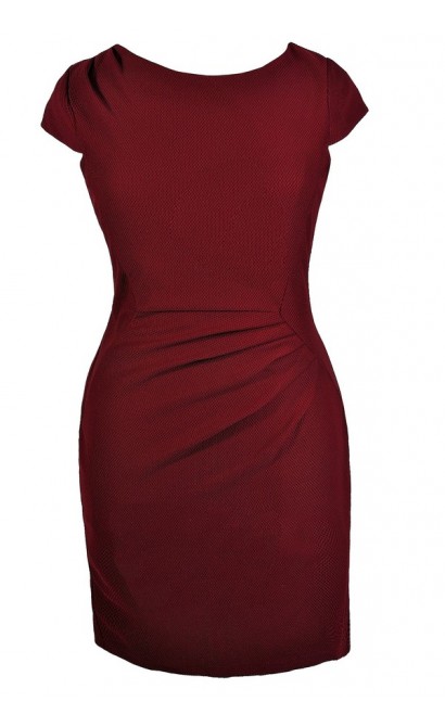 Cute Plus Size Dress, Plus Size Pencil Dress, Plus Size Work Dress, Plus Size Sheath Dress, Burgundy Plus Size Dress, Burgundy Plus Size Pencil Dress, Burgundy Plus Size Work Dress