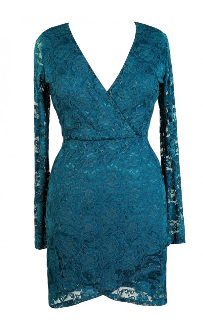 Cute Plus Size Dress, Teal Plus Size Dress, Lace Plus Size Dress, Teal Lace Plus Size Dress, Plus Size Party Dress, Plus Size Cocktail Dress