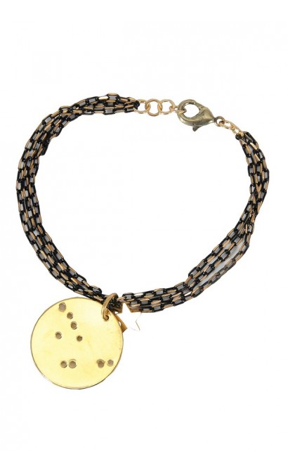 Black and Gold Bracelet, Gold Star Bracelet, Gold Star Charm Bracelet, Cute Gold Jewelry