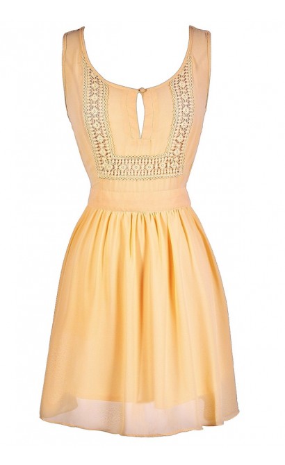 Cute Yellow Dress, Yellow Summer Dress, Yellow Party Dress, Yellow Lace Dress, Yellow Crochet Lace Dress, Yellow A-Line Dress