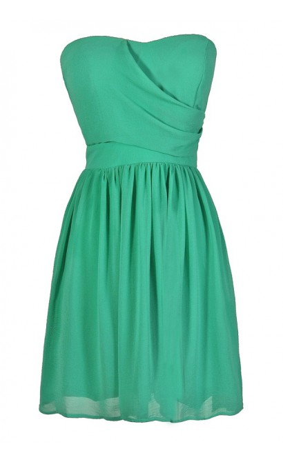 Cute Green Dress, Green Bridesmaid Dress, Bright Green Bridesmaid Dress, Green Party Dress, Green Cocktail Dress, Strapless Green Dress, Cute Summer Dress