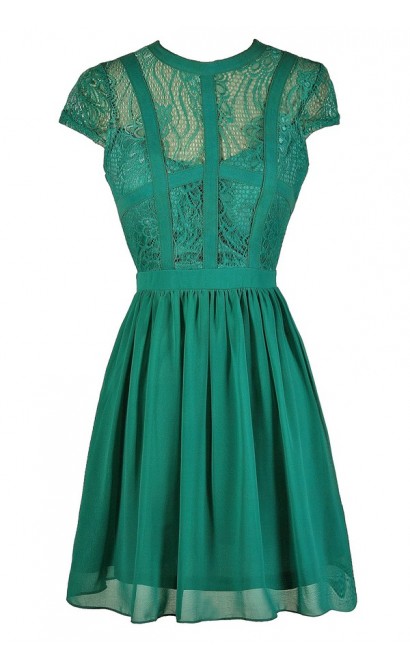 Green Lace Dress, Cute Green Dress, Jade Lace Dress, Teal Lace Dress, Green Lace Party Dress, Green Lace Cocktail Dress, Green Lace A-Line Dress