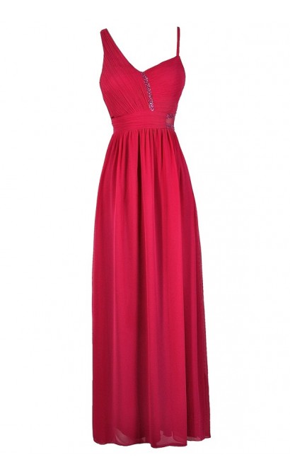 Hot Pink Maxi Dress, Hot Pink Prom Dress, Cute Maxi Dress Lily Boutique