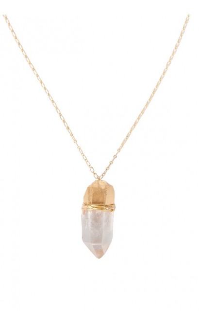 Cute Necklace, Cute Jewelry, Gold and Quartz Necklace, Gold and Crystal Necklace, Clear Quartz Necklace, Quartz and Gold Necklace