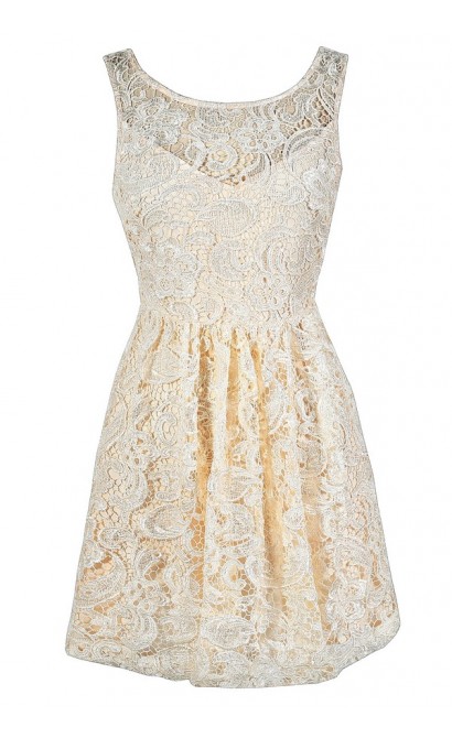 Cream Lace Dress, Beige Lace Dress, Ivory Lace Dress, Cream Lace Rehearsal Dinner Dress, Beige Lace Rehearsal Dinner Dress, Ivory Lace Rehearsal Dinner Dress, Cream Lace Party Dress, Ivory Lace Party Dress, Cream Lace A-Line Dress, Beige Lace A-Line Dress