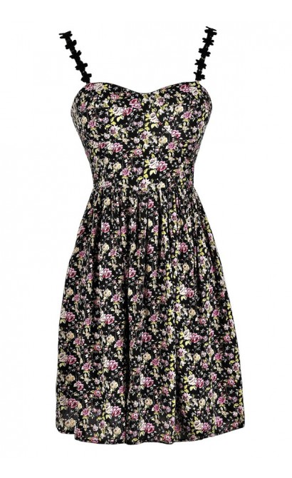 black sundress with flowers