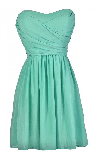 Cute Mint Dress, Mint Strapless Dress, Mint Bridesmaid Dress, Mint Party Dress, Mint Cocktail Dress, Mint Summer Dress