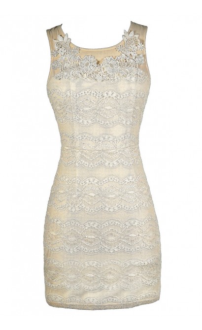 Beige Lace Dress, Beige Lace Bodycon Dress, Fitted Beige Dress, Fitted Lace Dress, Cute Beige Party Dress, Beige Bodycon Dress