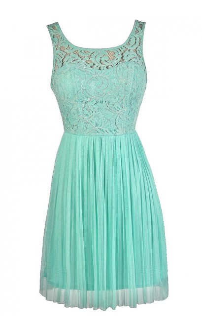 lace and beads kleid mint