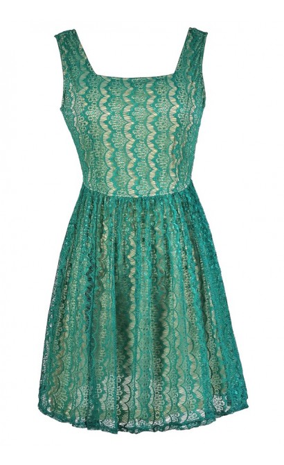 Turquoise Lace Dress, Bright Green Lace Dress, Teal Lace Dress, Green ...