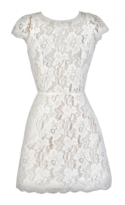 Ivory Lace Cocktail Dress