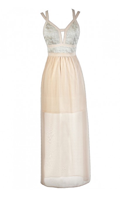 Cute Maxi Dress, Ivory Maxi Dress, Cream Maxi Dress, Beige Maxi Dress, Cute Formal Dress, Formal Maxi Dress