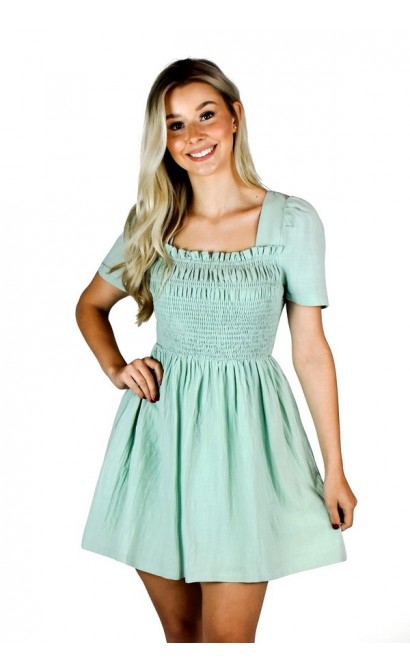 Light Sage Green A-Line Summer Sundress for Women