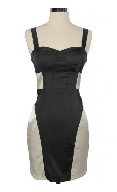 Classically Cute Black and Ivory Pencil Dress