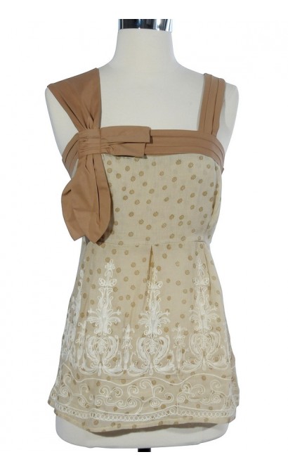 Shades of Beige Cream Embroidered Top