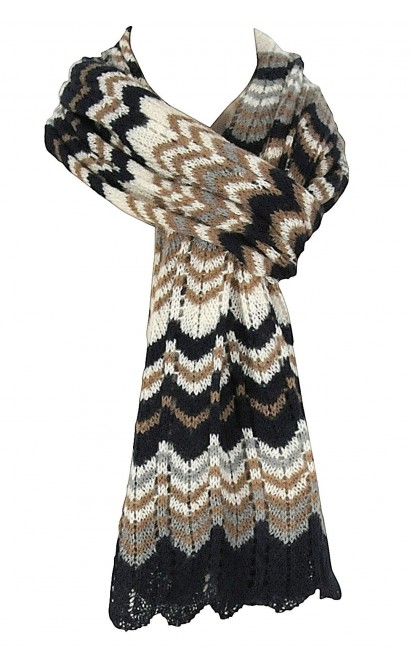 Missoni Pattern Open Knit Scarf