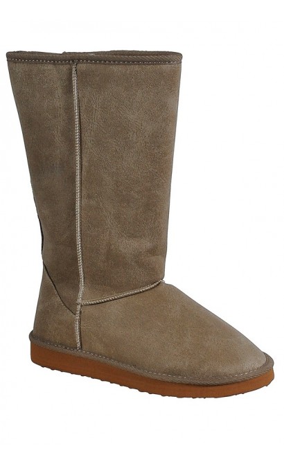 Beige Shearling Boot