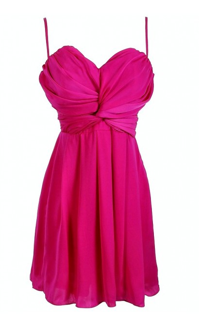 Magenta Twist Chiffon Designer Dress by Ark n Co