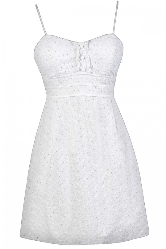 Happy Graduation Day White Eyelet Sundress