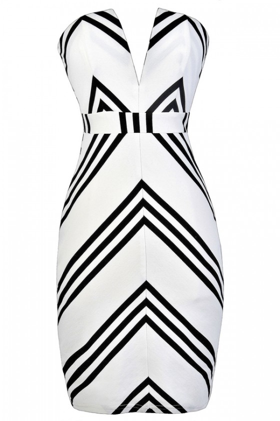Black and white pencil dress on sale