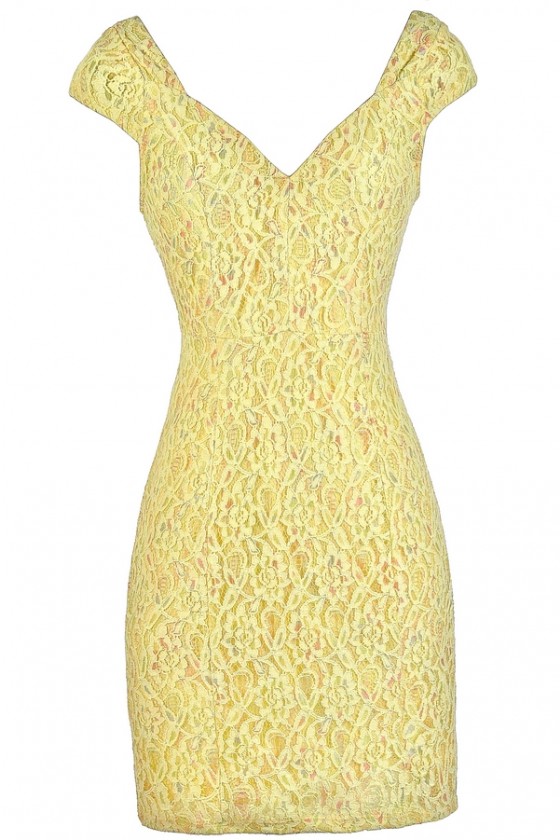 bright yellow lace dress