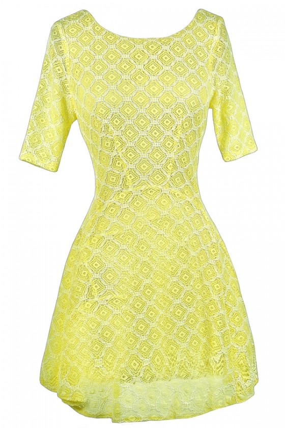 Yellow Lace Dress Yellow Lace A Line Dress Neon Yellow Dress Neon Lace Dress Yellow Summer Dress Yellow Party Dress Yellow Lace Party Dress Yellow Skater Dress Cute Summer Dress Cute Yellow Dress